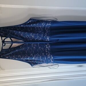 Night Way Collections Blue Sequin Jumpsuit